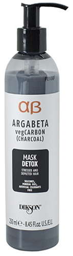 Маска с растительным углем, маслами лаванды и иланг-иланга для волос подверженных стрессу - Dikson Argabeta vegCarbon Mask Detox